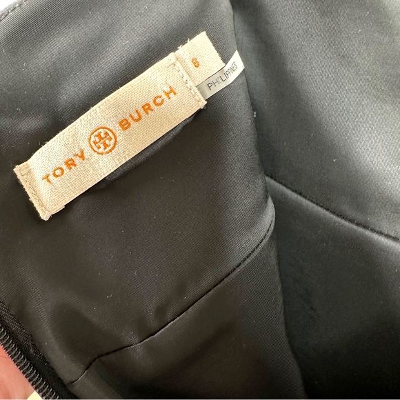 $358 Tory Burch Fremont Crystal Embellished A-Line Skirt Black Wool Knit SZ 6 - Picture 9 of 16